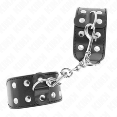 KINK - BRACELETS AVEC DOUBLE LIGNE DE CLOUS RÉGLABLES NOIRS