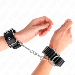 KINK - ATTACHES DE POIGNET FINES DE TYPE CHARNIÈRE NOIRES RÉGLABLES 16-22 CM X 3,5 CM