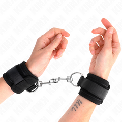 KINK - ATTACHES DE POIGNET NOIRES RÉGLABLES 18-35 CM X 6 CM