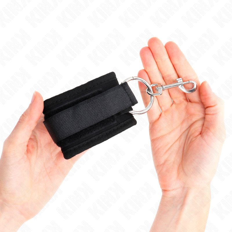 KINK - ATTACHES DE POIGNET NOIRES RÉGLABLES 18-35 CM X 6 CM