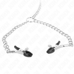 KINK - 4 PINCES À TÉTONS À CHAÎNE 32 CM AVEC PETITES CHAÎNES 14 CM