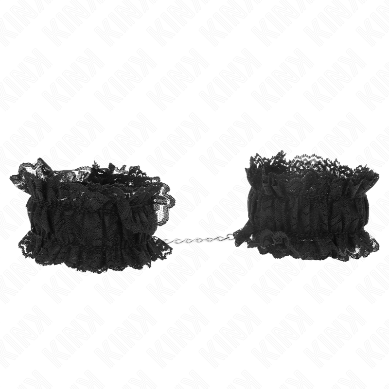KINK - ATTACHES DE POIGNET ÉLASTIQUES EN DENTELLE NEGRO