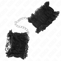 KINK - ATTACHES DE POIGNET ÉLASTIQUES EN DENTELLE NEGRO
