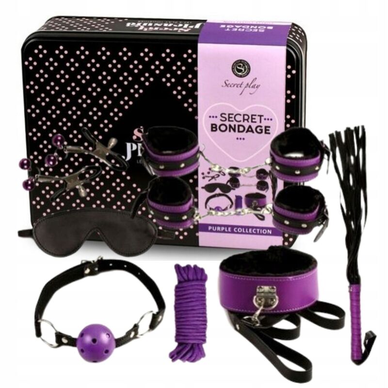 SECRETPLAY - BDSM SET 8PCS PURBLE /BLACK - 53Xshop