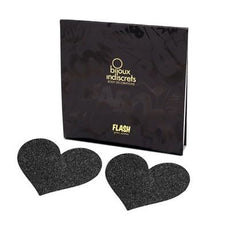 BIJOUX - INDISCRETS FLASH BLACK HEART NIPPLE CUTS - 53Xshop