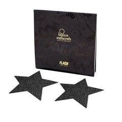 BIJOUX - INDISCRETS FLASH BLACK STAR NIPPLE CAPS - 53Xshop
