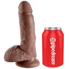 KING COCK - 7 DILDO BROWN WITH BALLS 17.8 CM - 53Xshop