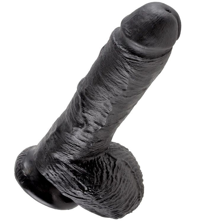 KING COCK - 8 DILDO BLACK WITH BALLS 20.3 CM - 53Xshop
