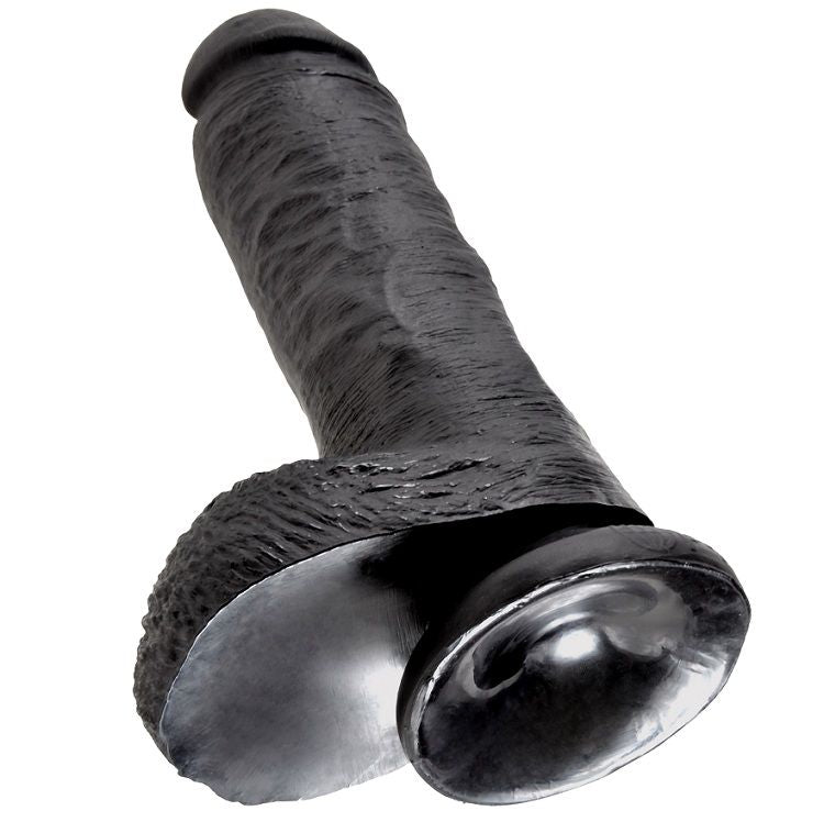 KING COCK - 8 DILDO BLACK WITH BALLS 20.3 CM - 53Xshop