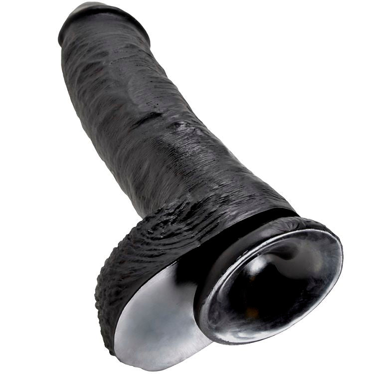 KING COCK - 10 DILDO BLACK WITH BALLS 25.4 CM - 53Xshop