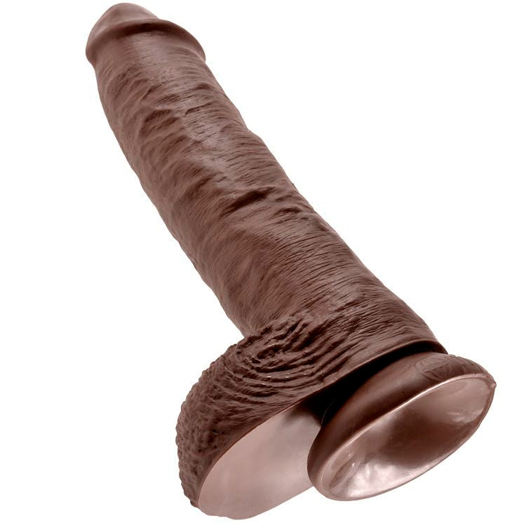 KING COCK - 10 DILDO BROWN WITH BALLS 25.4 CM - 53Xshop