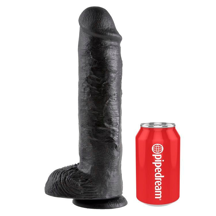 KING COCK - 11 DILDO BLACK WITH BALLS 28 CM - 53Xshop