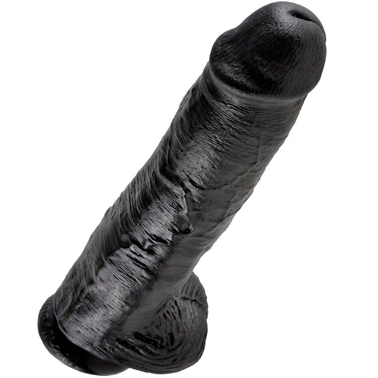 KING COCK - 11 DILDO BLACK WITH BALLS 28 CM - 53Xshop