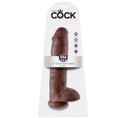 KING COCK - 11 DILDO BROWN WITH BALLS 28 CM - 53Xshop