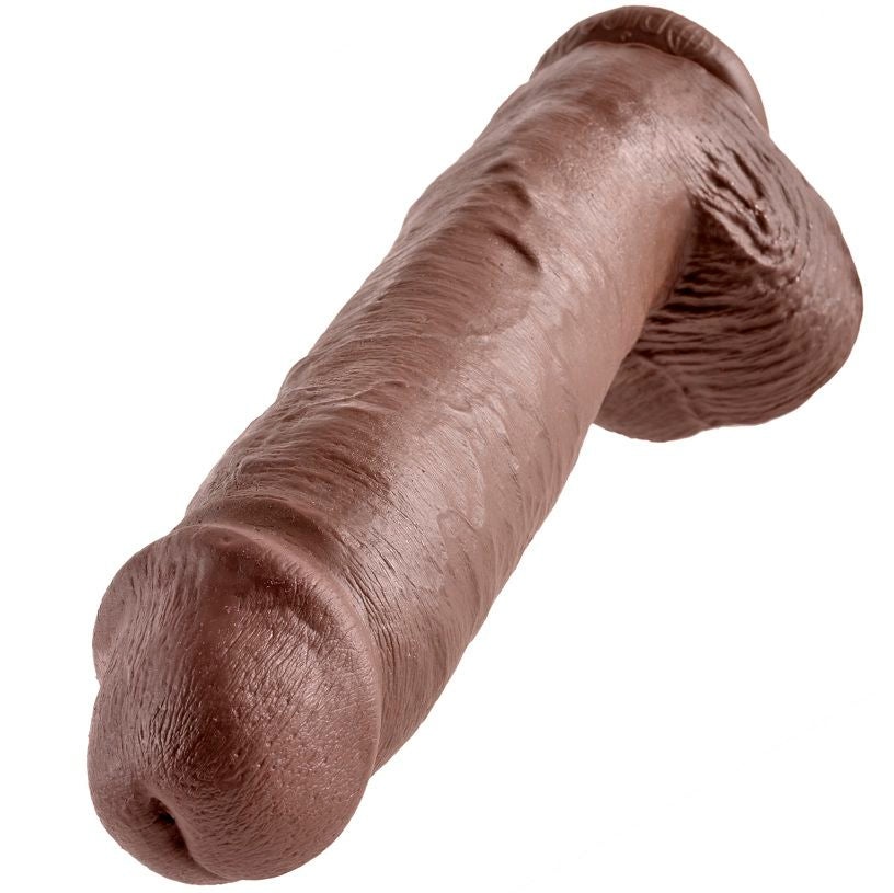 KING COCK - 11 DILDO BROWN WITH BALLS 28 CM - 53Xshop