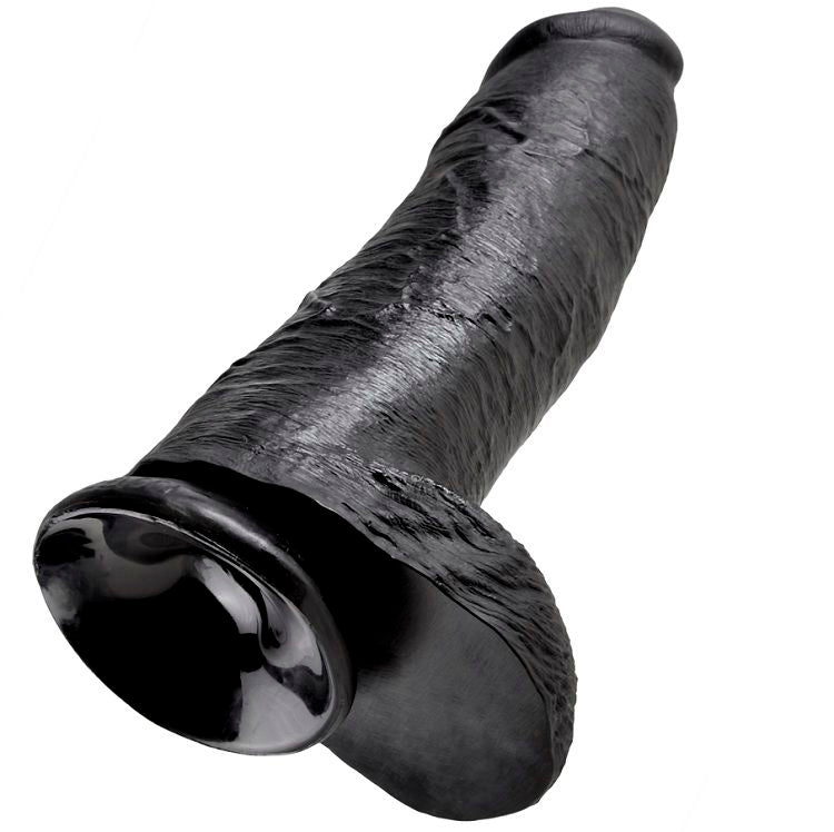 KING COCK - 12 DILDO BLACK WITH BALLS 30.48 CM - 53Xshop