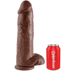 KING COCK - 12 DILDO BROWN WITH BALLS 30.48 CM - 53Xshop