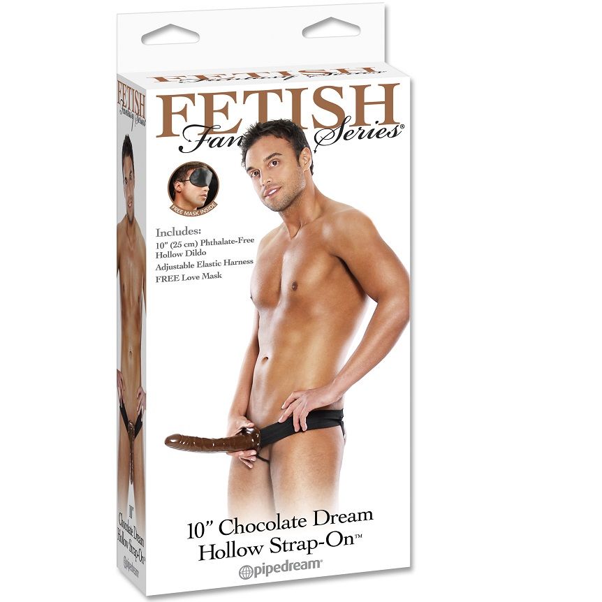 FETISH FANTASY SERIES - CHOCOLATE DREAM HOLLOW STRAP-ON - 53Xshop