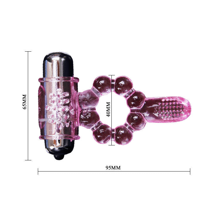BAILE - SILICONE RING 10 TONGUE RHYTHMS WITH PINK VIBRATION - 53Xshop