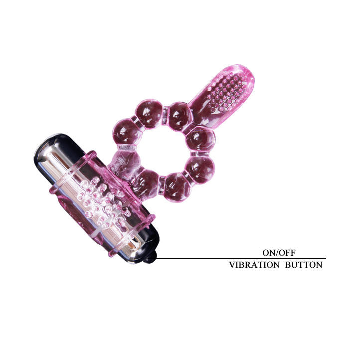 BAILE - SILICONE RING 10 TONGUE RHYTHMS WITH PINK VIBRATION - 53Xshop