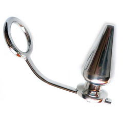 METAL HARD - STEEL RING WITH ANAL PLUG 45 X 50MM - 53Xshop