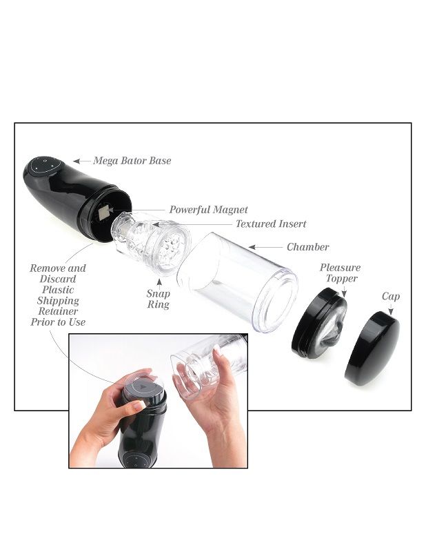 EXTREME TOYZ - PDX MEGA BATOR USB MALE MASTURBATOR VAGINA WHITE - 53Xshop