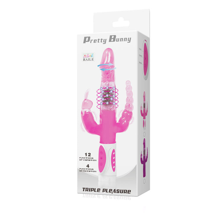 BAILE - PRETTY BUNNY TRIPLE VIBRATOR ROTATOR - 53Xshop