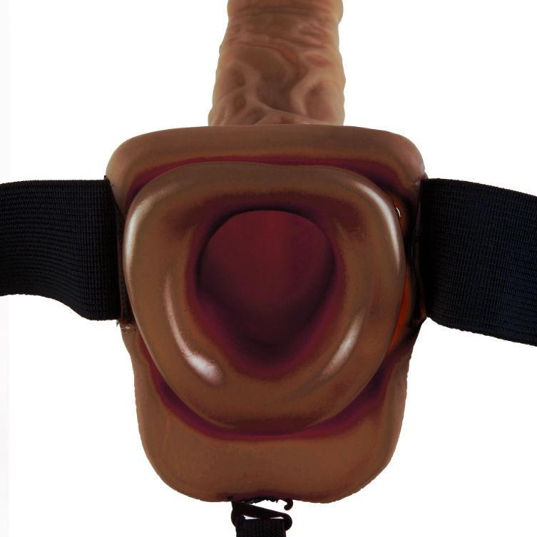 FETISH FANTASY SERIES - SERIES 9 HOLLOW STRAP-ON WITH BALLS 22.9CM BROWN - 53Xshop