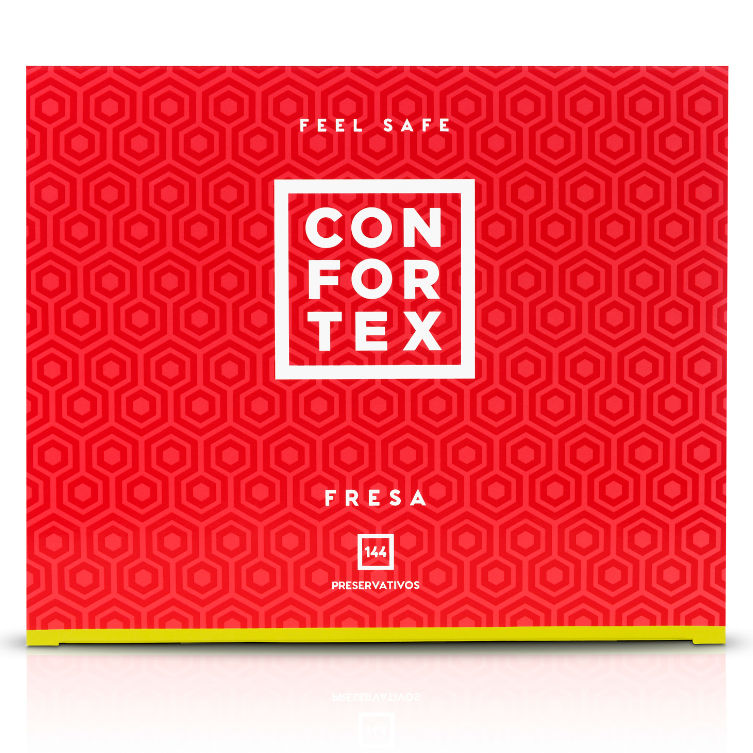 CONFORTEX - STRAWBERRY CONDOM 144 UNITS - 53Xshop