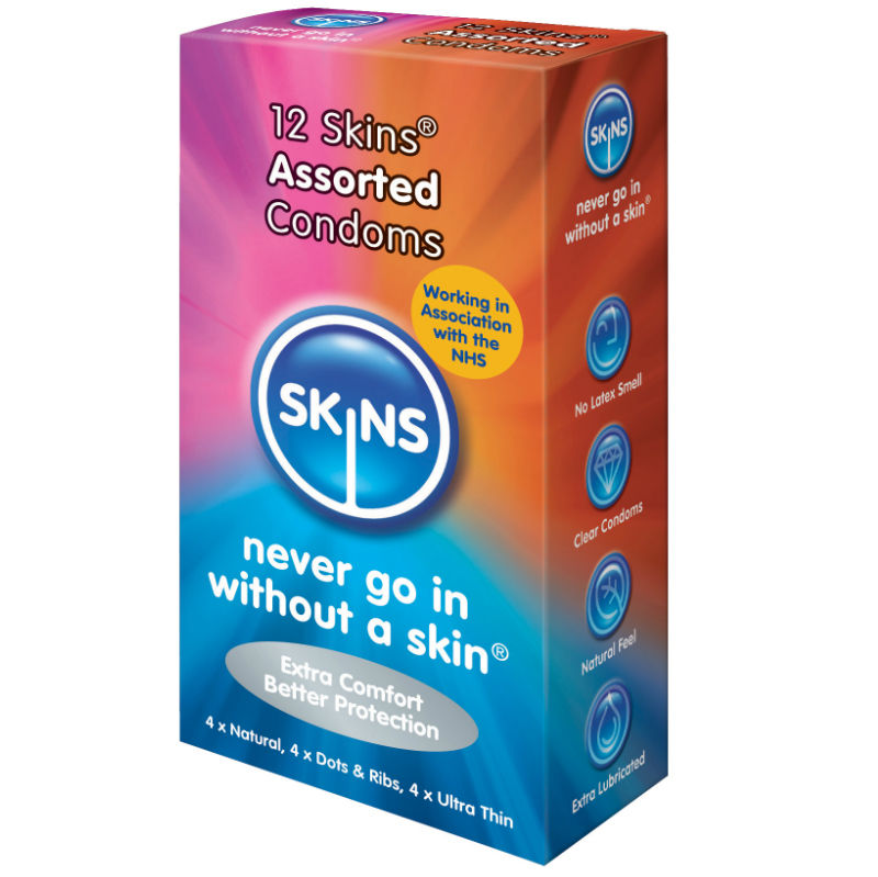 SKINS - CONDOMS ASSORTED 12 PACK - 53Xshop