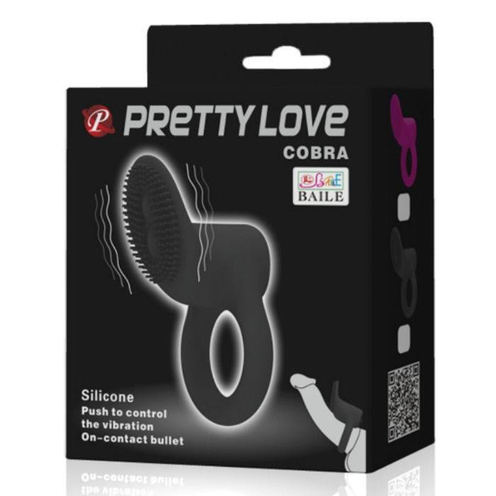 PRETTY LOVE - COBRA VIBRATOR RING BLACK - 53Xshop