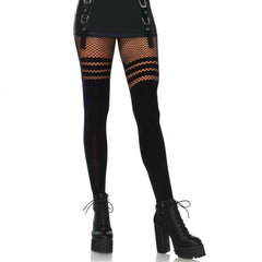 LEG AVENUE - PANTYHOUSE WIT FISNHET STRIPES - 53Xshop