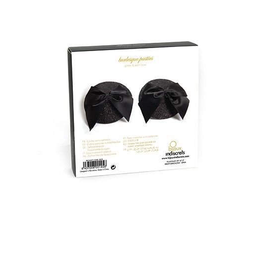 BIJOUX - BURLESQUE SHINY NIPPLE COVERS WITH BOW - 53Xshop