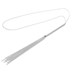BIJOUX - MAGNIFIQUE SILVER METAL CHAIN NECKLACE / WHIP - 53Xshop