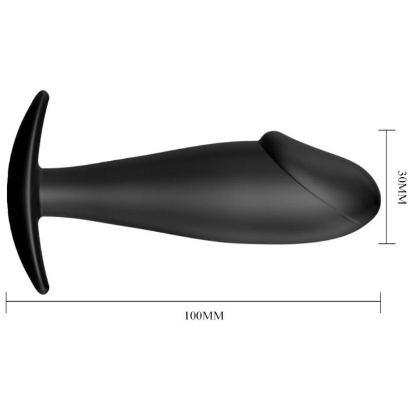 PRETTY LOVE - ANAL PLUG SILICONE PENIS FORM BLACK - 53Xshop