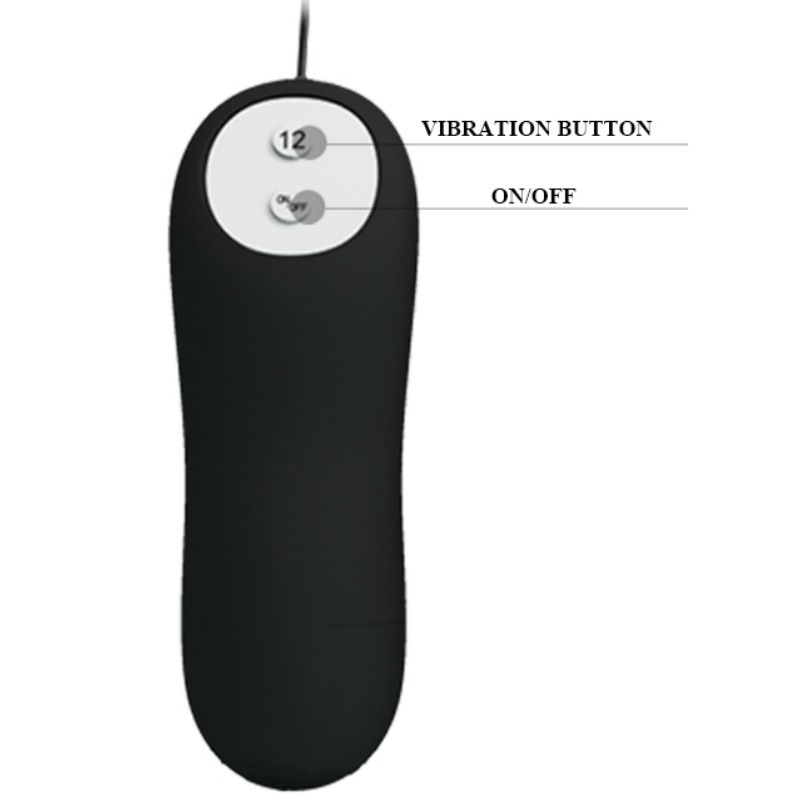 PRETTY LOVE - ANAL PLUG ANCHOR FORM SILICONE 12 VIBRATION MODES BLACK - 53Xshop
