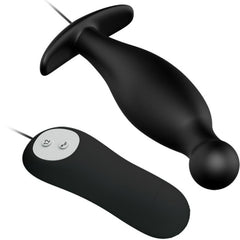 PRETTY LOVE - SILICONE ANAL PLUG 12 VIBRATION MODES BLACK - 53Xshop