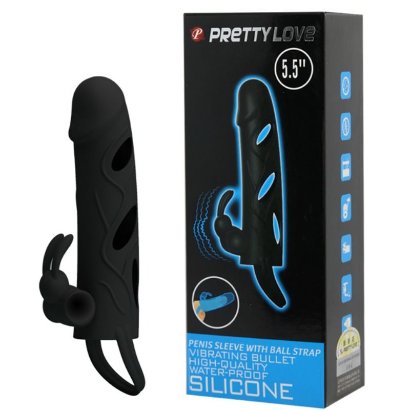 PRETTY LOVE - SILICONE COVER WITH VIBRATION 14 CM 1.0 - 53Xshop