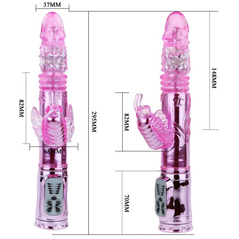 BAILE - RECHARGEABLE VIBRATOR WITH ROTATION AND THROBBING BUTTERF STIMULATOR - 53Xshop