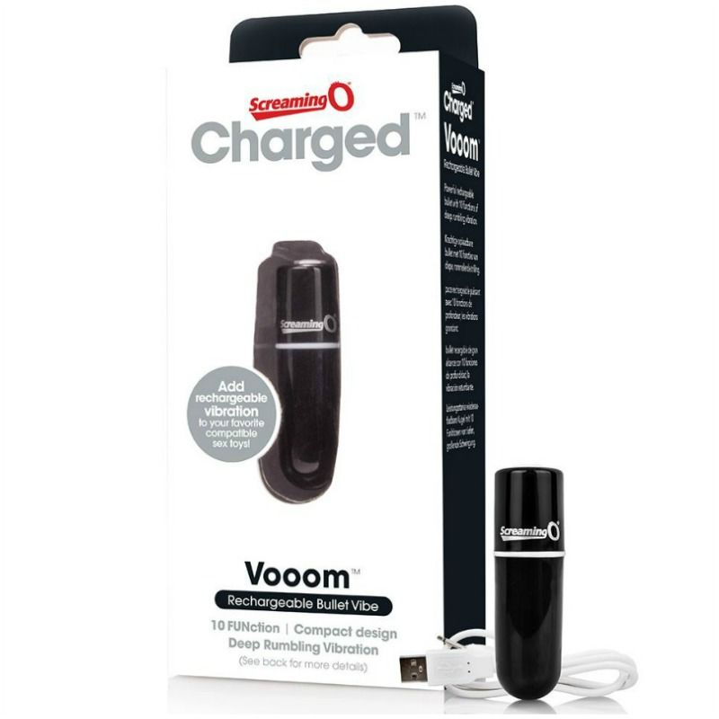 SCREAMING O - RECHARGEABLE VIBRATING BULLET VOOOM BLACK - 53Xshop