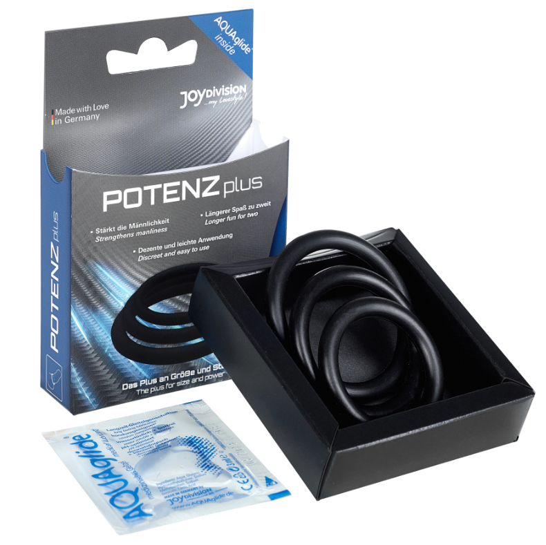 JOYDIVISION POTENZDUO - PLUS 3 BLACK RINGS SET - S, M, L - 53Xshop