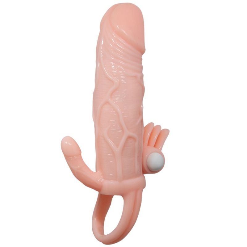 BAILE - BRAVE MAN PENIS COVER WITH CLIT AND ANAL STIMULATION FLESH 16.5 CM - 53Xshop