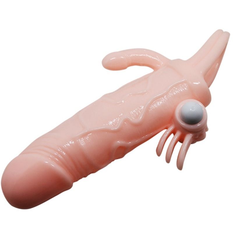 BAILE - BRAVE MAN PENIS COVER WITH CLIT AND ANAL STIMULATION FLESH 16.5 CM - 53Xshop
