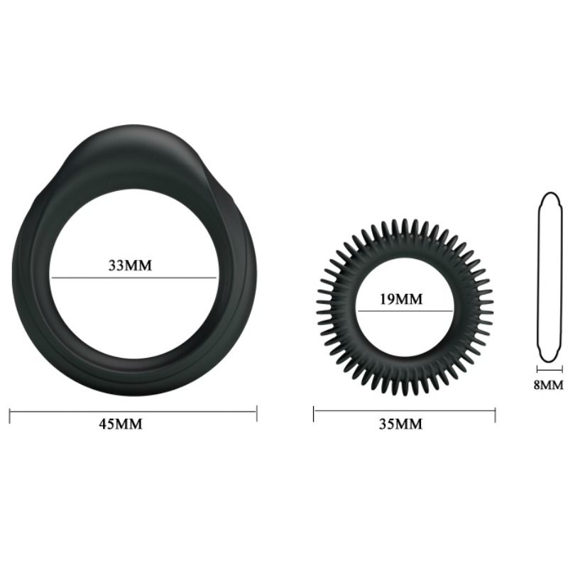 BAILE - KIT 2 SILICONE RINGS RING MANHOOD - 53Xshop