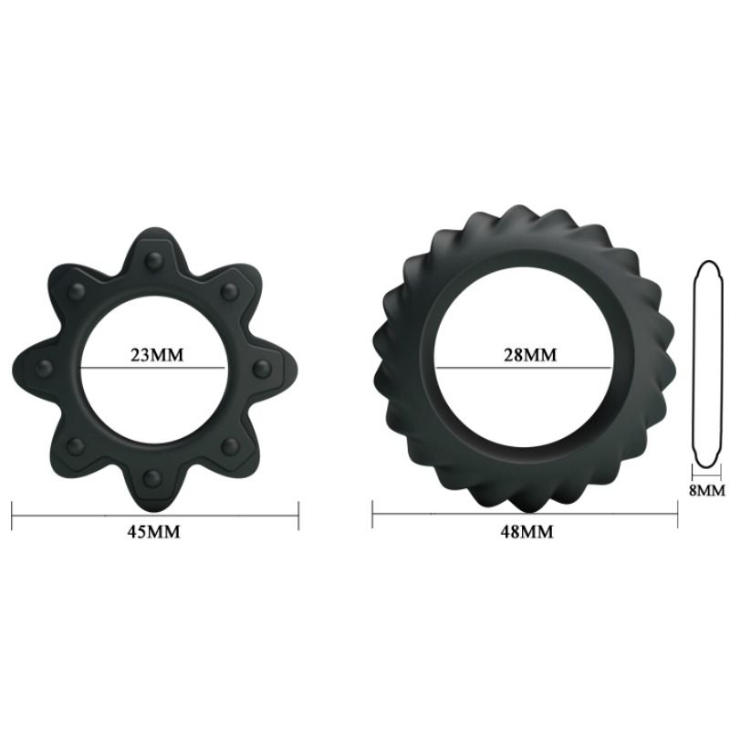 BAILE - KIT 2 RING FLOWERING SILICONE RINGS - 53Xshop