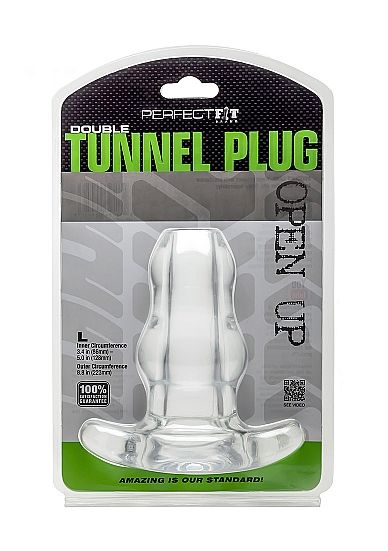 PERFECT FIT BRAND - DOUBLE TUNNEL PLUG XL LARGE CLEAR - 53Xshop