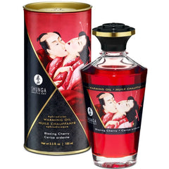 SHUNGA - HEAT EFFECT MASSAGE OIL INTENSE CHERRY FLAVOR 100 ML - 53Xshop