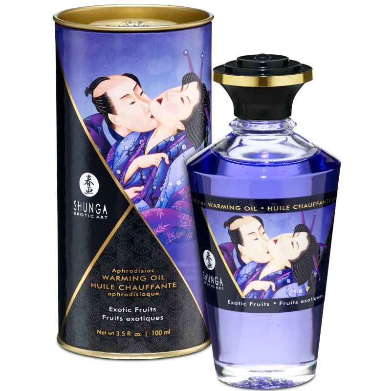 SHUNGA - HEAT EFFECT MASSAGE OIL EXOTIC FRUITS FLAVOR 100 ML - 53Xshop