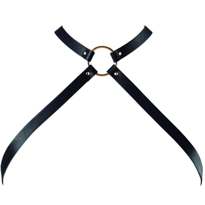 BIJOUX - INDISCRETS MAZE CROSSED CHEST HARNESS BLACK - 53Xshop
