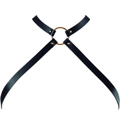 BIJOUX - INDISCRETS MAZE CROSSED CHEST HARNESS BLACK - 53Xshop